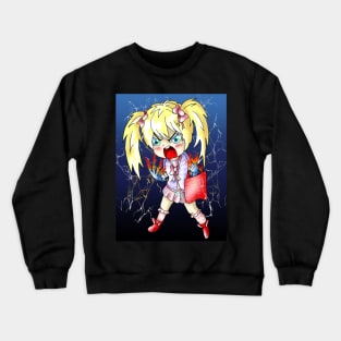 lightning bolts angry girl cartoon Crewneck Sweatshirt